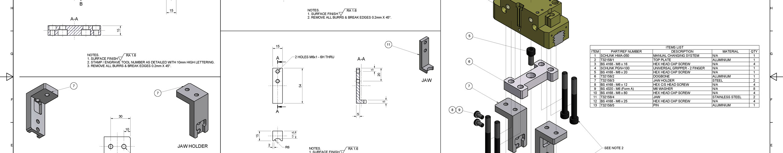 Jig and Fixture Engineering Drawing to BS8888 Standard